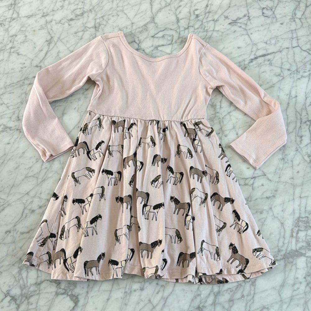 Tea Collection Horse Graphic Twirl Dress Sz 6